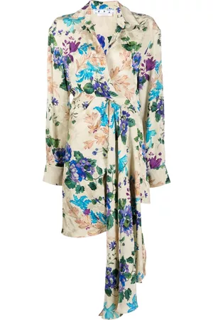 OFF-WHITE Floral-print asymmetric shirtdress