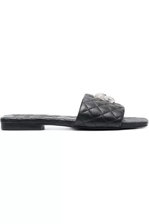 Philipp Plein Crystal-skull matelassé slides