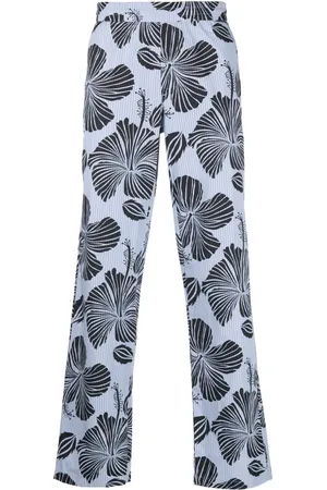 Msgm Men Pants - Floral print long trousers