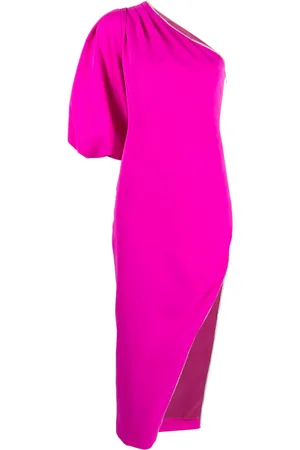 NISSA One-shoulder asymmetric midi dress