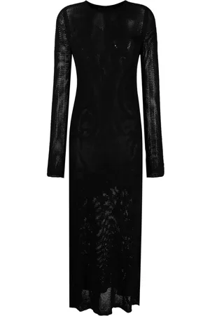 BARROW Palm tree open-knit long dress