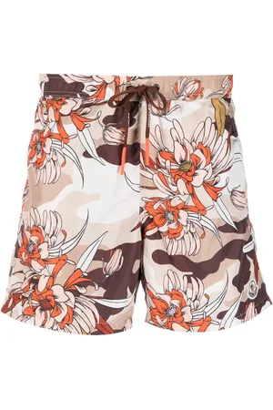 Moncler Floral print drawstring swim shorts
