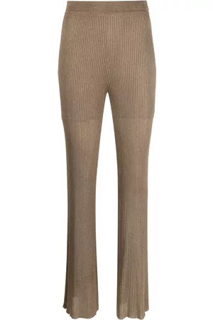 Simkhai Shinny-finish knitted trousers