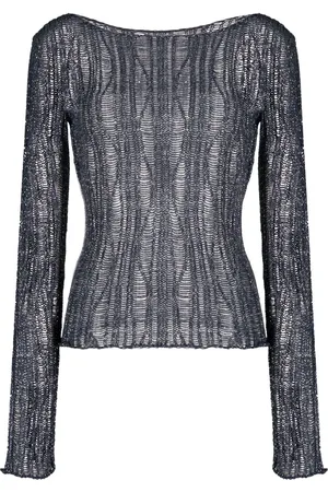 Voz Boat-neck open-knit sweater