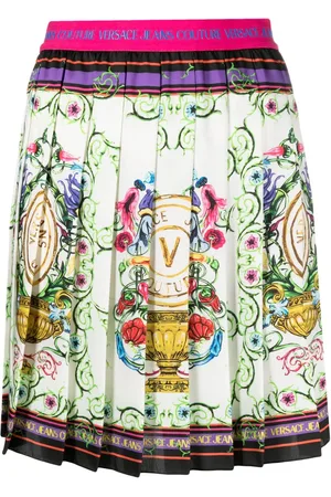 VERSACE V-Emblem Garden miniskirt