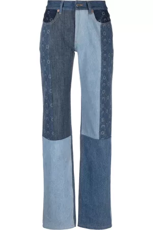Marine Serre Straight-leg patchwork jeans
