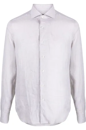 corneliani Men Long sleeves - Long-sleeve linen shirt