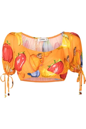 AMIR SLAMA Graphic-print cropped blouse