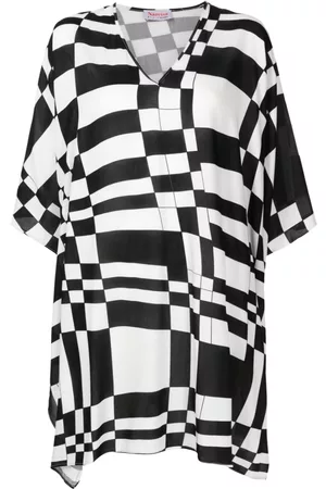 AMIR SLAMA Geometric-print wide-sleeved blouse