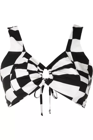 AMIR SLAMA Geometric-print sleeveless top
