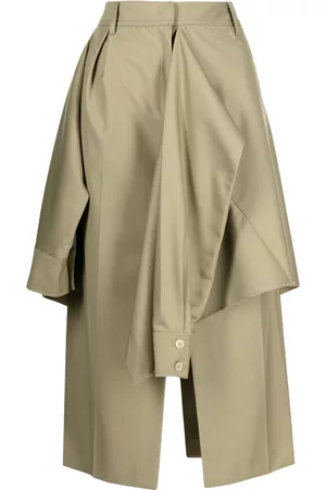 GOEN.J Layered midi straight skirt