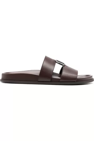 VALENTINO GARAVANI Logo-plaque calf leather sandals