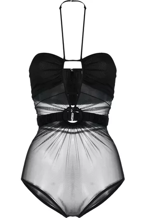 Nensi Dojaka Sheer-panel halterneck bodysuit