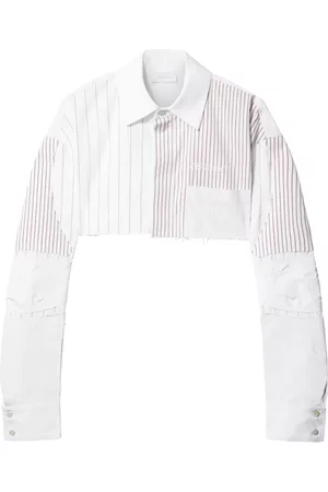 OFF-WHITE Striped cropped cotton shirt