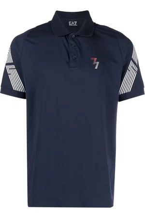 EA7 Men Polo Shirts - Logo-print cotton polo shirt