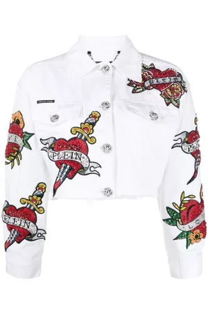 Philipp Plein Cropped Love denim jacket