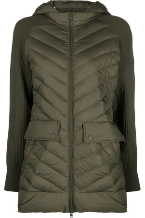 Woolrich Women Coats - Detachable-hood panelled puffer coat