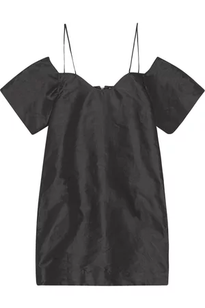 Ganni Plain cold-shoulder mini dress