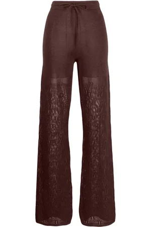 Nanushka Logo-knit crochet trousers