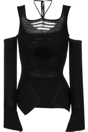 ANDREADAMO Cut out-detail knitted top