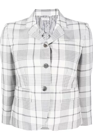 Thom Browne Check-pattern cropped blazer