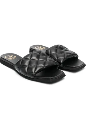 GALLUCCI Girls Sandals - Quilted flat leather mules