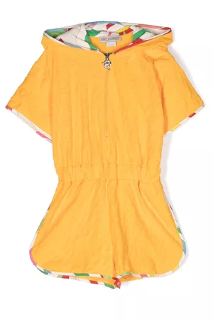 PUCCI Junior Monogram-pattern hooded playsuit