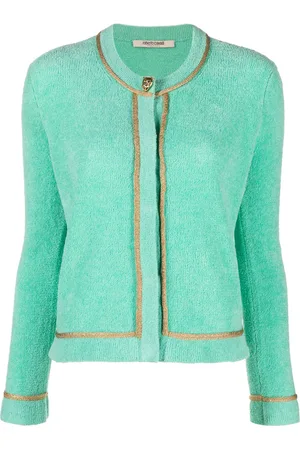 Roberto Cavalli Embroidered-logo long-sleeve cardigan