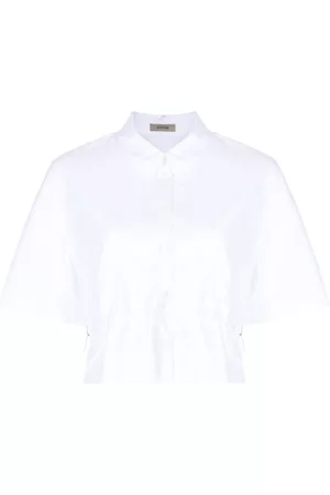 SYSTEM Drawstring short-sleeve cotton shirt