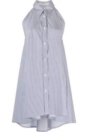 Serafini Striped sleeveless shirt dress