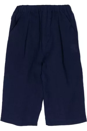 Miki House Embroidered-logo straight cotton shorts