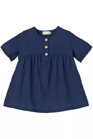 Miki House Embroidered-logo short-sleeve dress