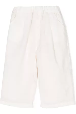 Miki House Embroidered-logo straight cotton shorts