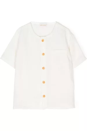 Miki House Collarless short-sleeve shirt