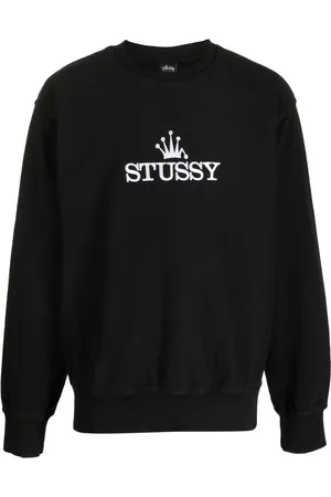 STUSSY Men Sweatshirts - Logo embroidered crew-neck sweatshirt