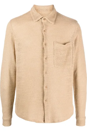 Sandro Men Long sleeves - Knitted long-sleeve cotton shirt