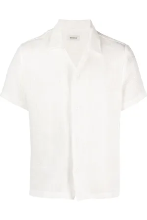Sandro Men Short sleeves - Short-sleeve linen mesh shirt