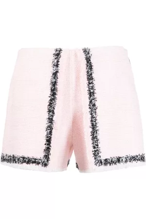 Msgm Frayed-edge tweed mini shorts
