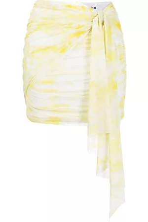 Msgm Graphic-print ruched miniskirt