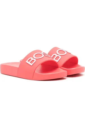 HUGO BOSS Girls Sandals - Slip-on logo-print slides