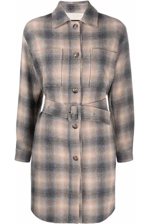 SEVENTY BY SERGIO TEGON Check belted coat