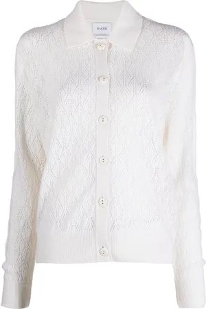 Barrie Pointelle-knit cashmere top
