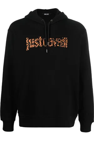 Roberto Cavalli Men Sweatshirts - Logo-print cotton hoodie