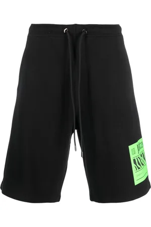 Roberto Cavalli Men Sports Shorts - Logo-patch cotton track shorts