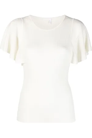 Chloé Ruffled-sleeves knitted top