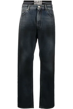 Roberto Cavalli Animal-print patch-detail denim jeans
