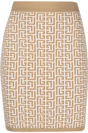 Balmain Monogram-jacquard miniskirt