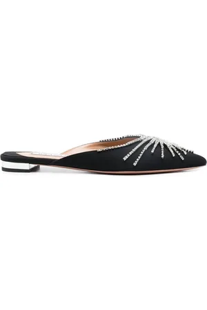 Aquazzura Sunshine crystal-embellished flat mules