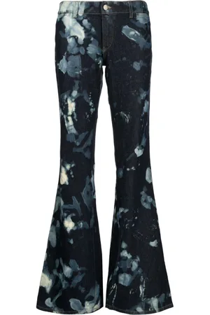 Stain Shade Tie-dye flared trousers