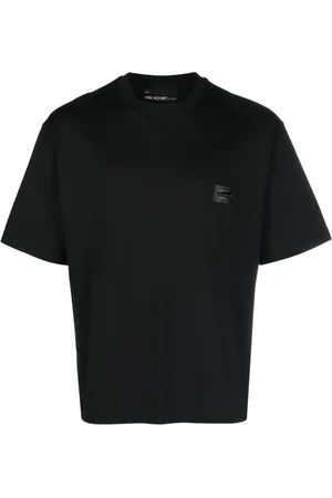 Neil Barrett Men Short Sleeve - Logo-patch short-sleeved cotton T-shirt